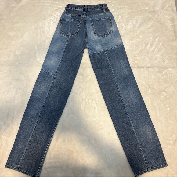PacSun High Waist Boyfriend Patchwork Denim Jeans Size 22 - Picture 3 of 14